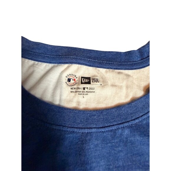 Chicago Cubs Womens Striped Short Sleeve T-Shirt By New Era Size L - Picture 3 of 9